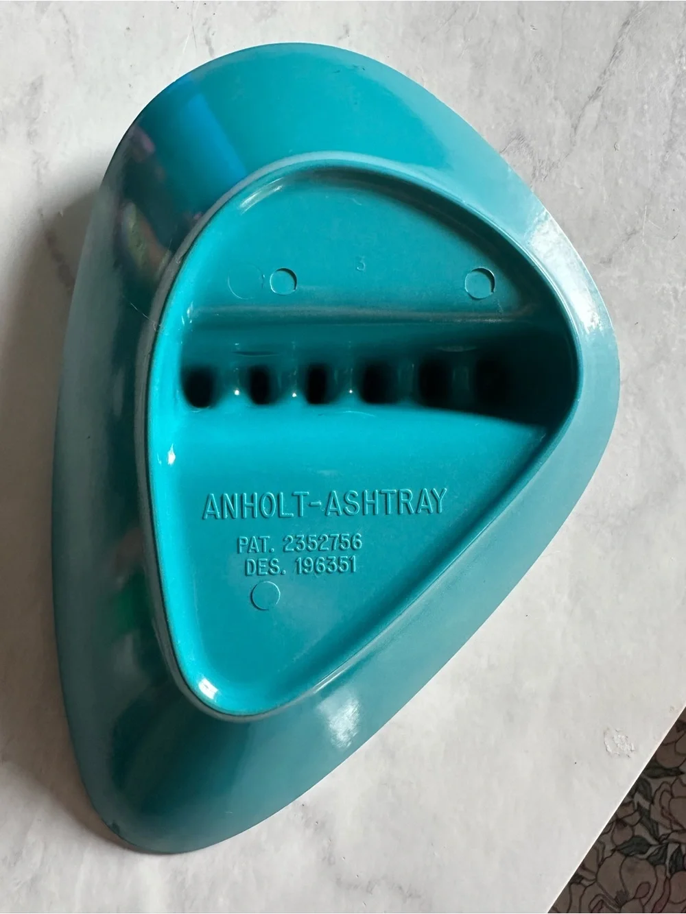 Anholt Vintage Ashtray turquoise Boomerang Melamine MCM Kitsch plastic
